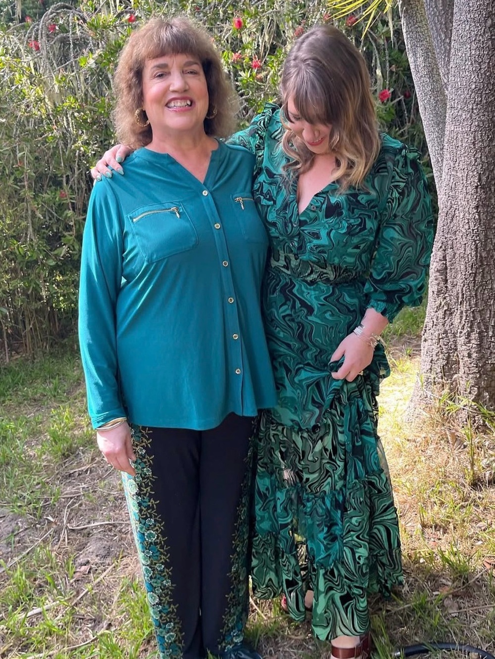 MISA LOS ANGELES Aydenis Teared Green Marble Print Long Sleeve Dress - Picture 15 of 15